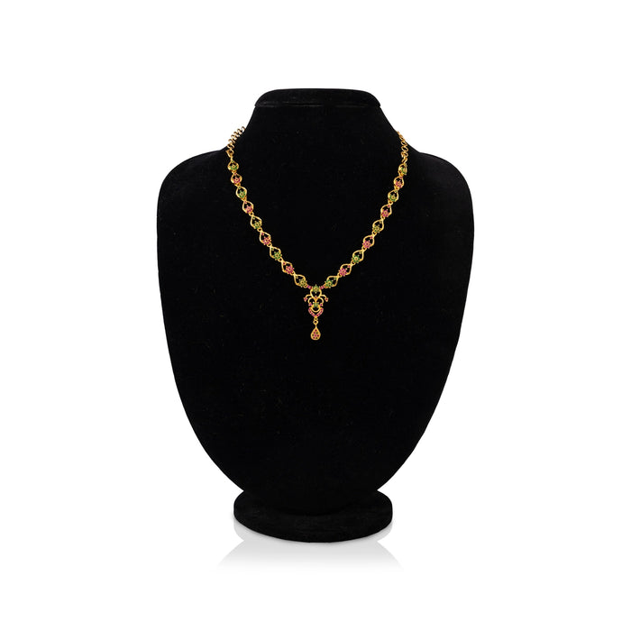 Necklace Earring Set - Gp With Stone