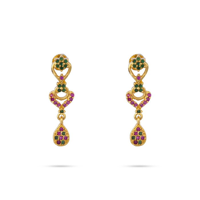 Necklace Earring Set - Gp With Stone