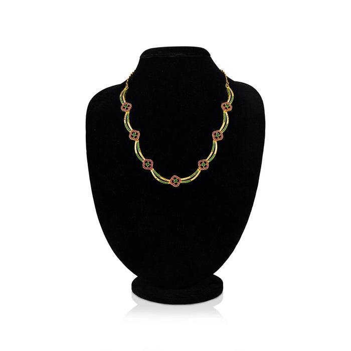 Necklace Earring Set - Gp With Stone