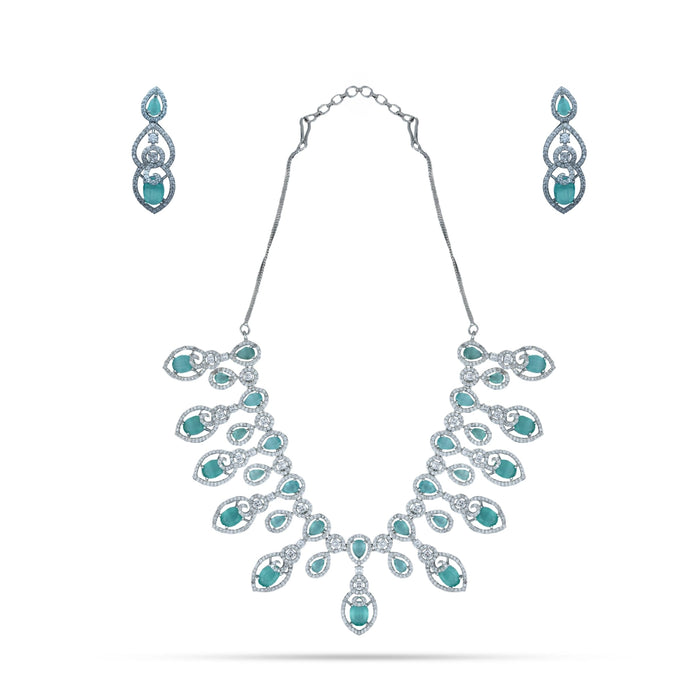 Necklace Earring Set - 9.5 Inches | Stone Haram & Earing/ Artificial Jewellery/ God Jewellery
