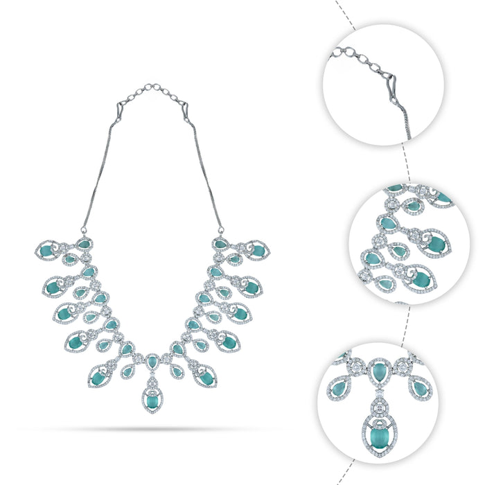 Necklace Earring Set - 9.5 Inches | Stone Haram & Earing/ Artificial Jewellery/ God Jewellery