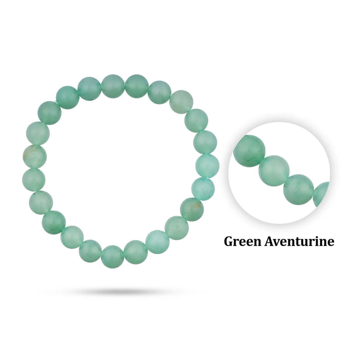 Green Aventurine Bracelet - 2.5 Inches | Elastic Aventurine Crystal Bracelet/ Gemstone Bracelet for Men & Women