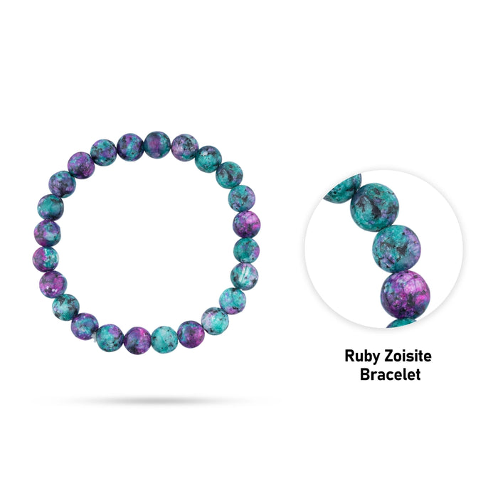 Ruby Zoisite Bracelet - 2.5 Inches | Ruby Zoisite Stone Bracelet/ Ruby Zoisite Hand Band for Daily Wear