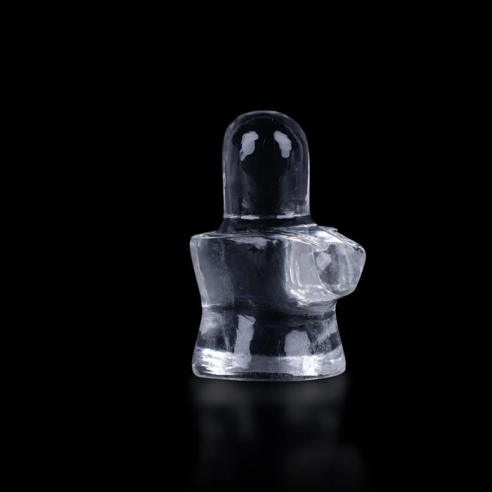 Sphatik Shivling - 1.5 x 1 Inches | Crystal Shiva Lingam Idol/ Spatika Shivaling for Pooja