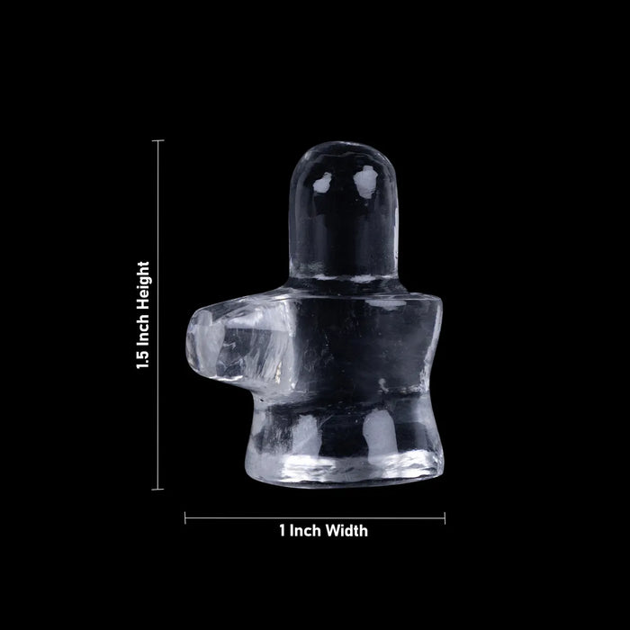 Sphatik Shivling - 1.5 x 1 Inches | Crystal Shiva Lingam Idol/ Spatika Shivaling for Pooja