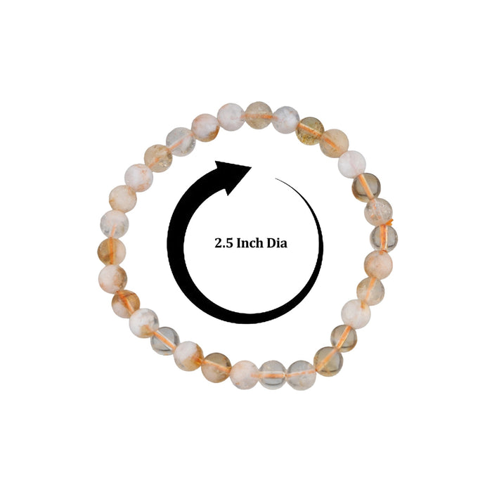 Citrine Bracelet - 2.5 Inches | Citrine Stone Bracelet/ Elastic Citrine Crystal Bracelet for Men & Women