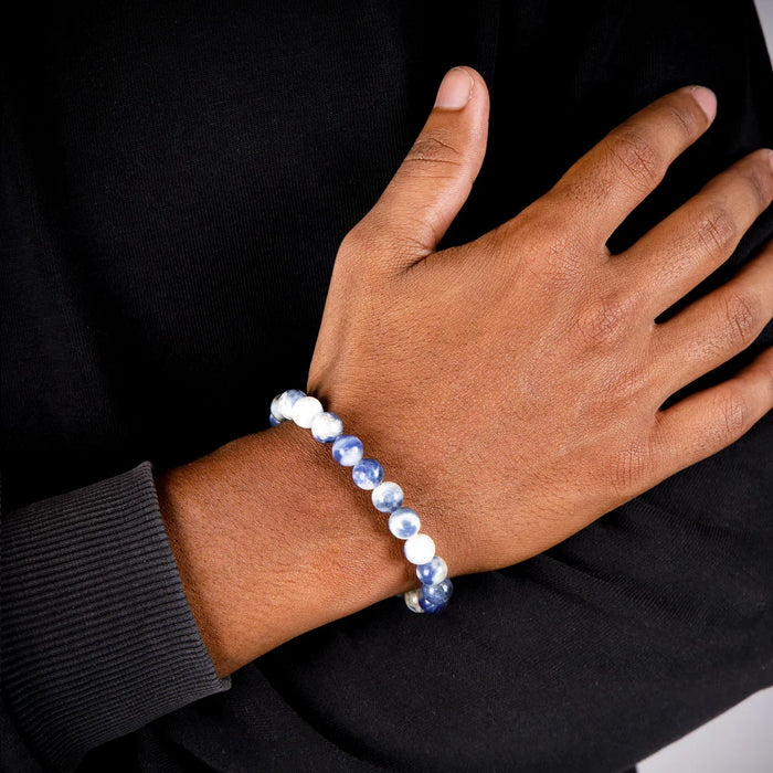 Sodalite Bracelet - 2.5 Inches | Elastic Gemstone Bracelet/ Crystal Jewellery for Men & Women