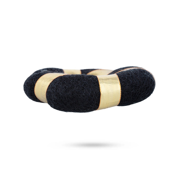 Black Hair Bun - 0.5 x 3 Inches | Hair Ring/ Hair Accessory/ Hair Decor for Deity Decor