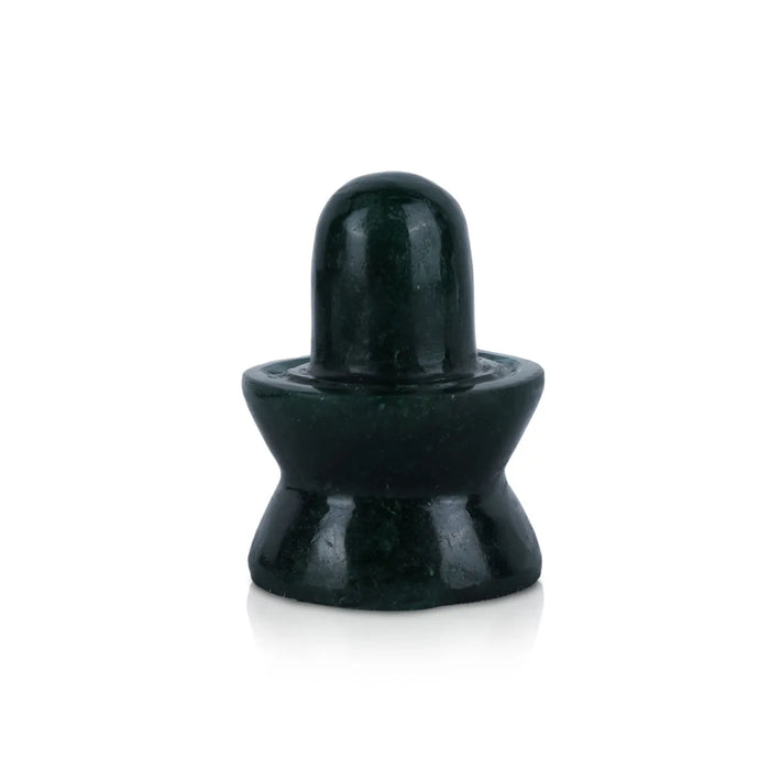 Green Jade ShivLing Murti - 1.25 x 1.25 Inches | Natural Jade Stone Idol/ Shiva Lingam Statue For Pooja & Worship
