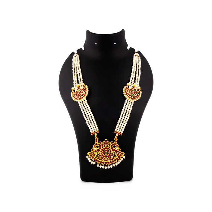 Kemp Moti Mala - 13 Inches | 4 Line Haram/ Kemp Jewellery for Dance