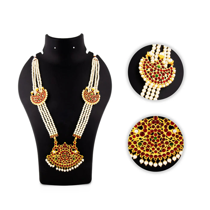 Kemp Moti Mala - 13 Inches | 4 Line Haram/ Kemp Jewellery for Dance