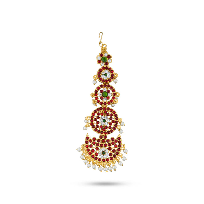 Kemp Nethi Chutti - 6 Inches | Maangtikka/ 5 Step Kemp Stone Jewellery for Women