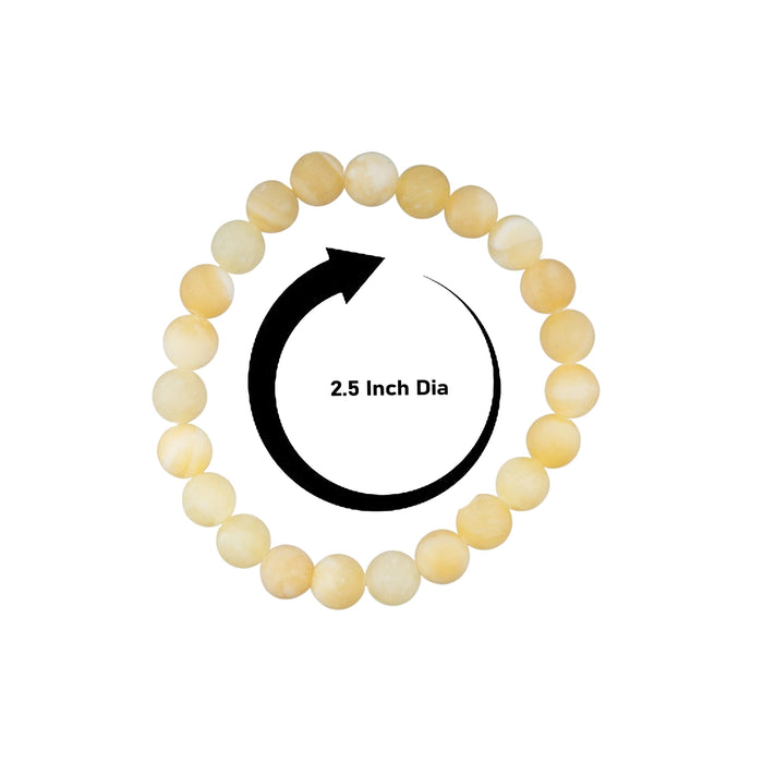 Yellow Calcite Bracelet - 2.5 Inches | Yellow Calcite Crystal Bracelet/ Calcite Stone Hand Band For Positive Energy