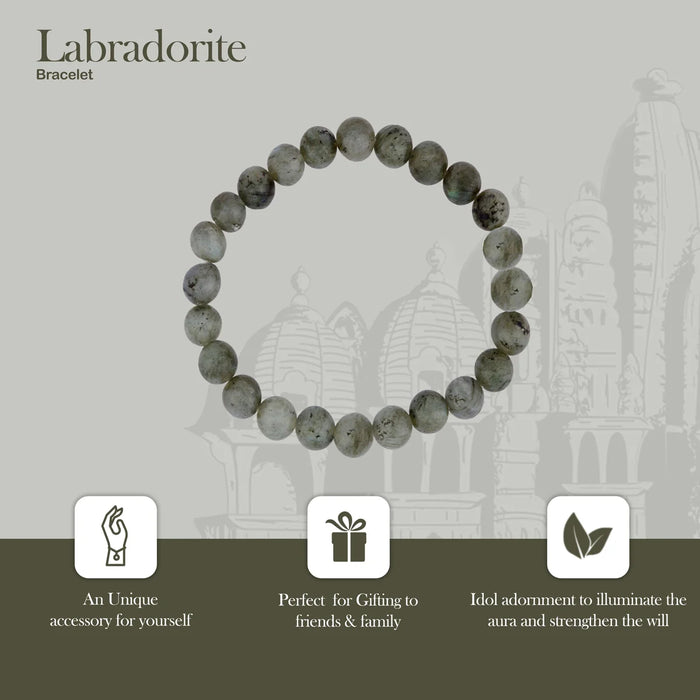 Labradorite Bracelet - 2.5 Inches | Labradorite Crystal Bracelet/ Crystal Jewellery for Men & Women