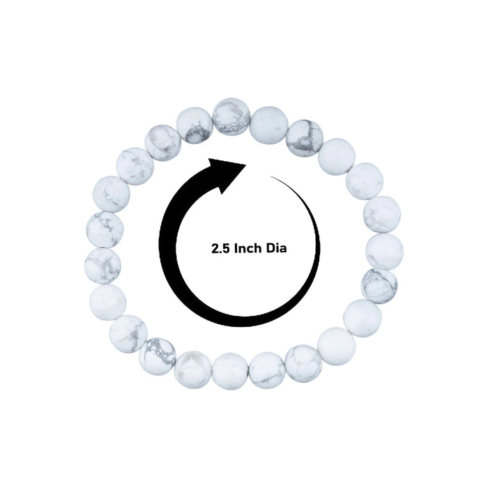 White Howlite Bracelet - 2.5 Inches | Howlite Stone Bracelet/ Howlite Crystal Bracelet for Control Emotions