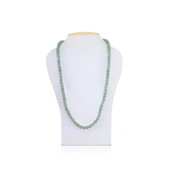 Green Aventurine Mala - 16 Inches | Green Crystal Mala/ Clear Quartz Mala for Meditation