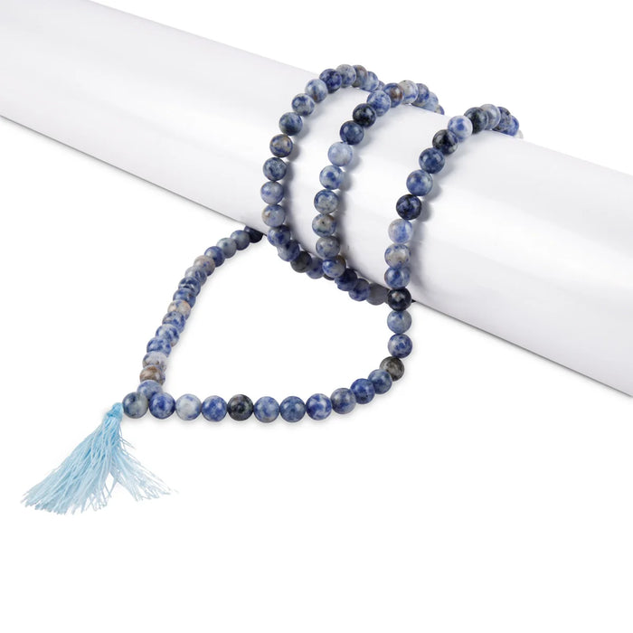 Sodalite Mala - 16 Inches | Gemstone Mala/ Crystal Mala for Meditation