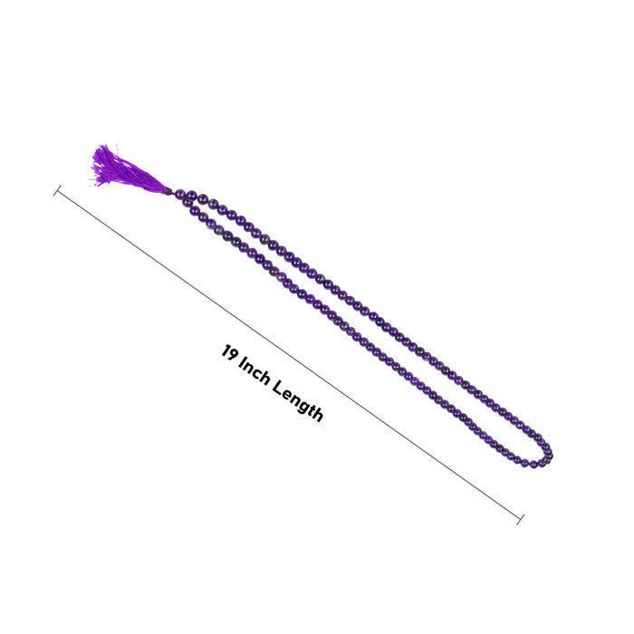 Brazilian Amethyst Mala - 19 Inches | Gemstone Mala/ Crystal Mala for Meditation