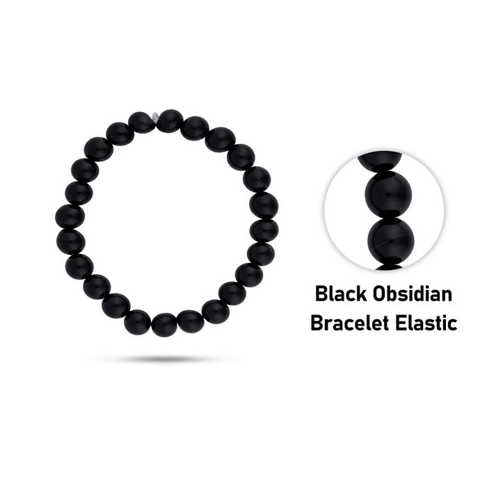 Black Obsidian Bracelet - 2.5 Inches | Crystal Bracelet/ Crystal Jewellery for Men & Women