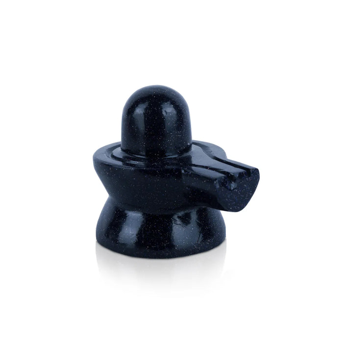 Blue Sunstone Shiv Ling Murti- 1.5 X 2 Inches | Crystal Shiva Lingam Statue/ Gemstone Shiv Ling Idol For Pooja