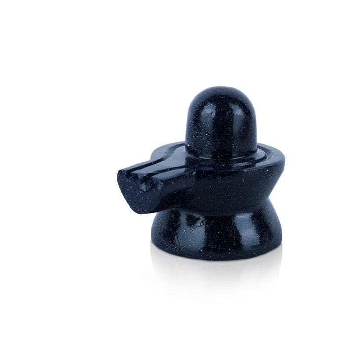 Blue Sunstone Shiv Ling Murti- 1.5 X 2 Inches | Crystal Shiva Lingam Statue/ Gemstone Shiv Ling Idol For Pooja