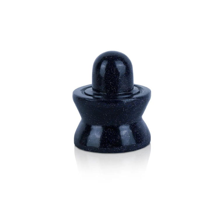 Blue Sunstone Shiv Ling Murti- 1.5 X 2 Inches | Crystal Shiva Lingam Statue/ Gemstone Shiv Ling Idol For Pooja