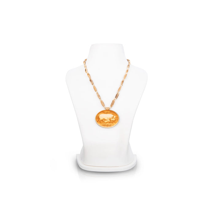 Tulasi Mala with Locket - 11 Inches | Kanthi Mala/ Tulsi Mala with Oval Pendant/ Thulasi Malai