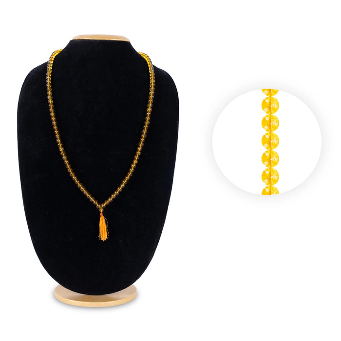 Yellow Citrine Mala - 19 Inches | Citrine Mala Beads/ Citrine Japa Mala/ Gemstone Mala For Wealth Attraction