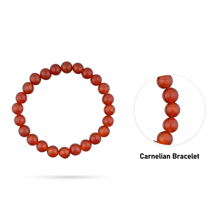 Red Carnelian Bracelet - 2.5 Inches | Carnelian Stone Bracelet/ Crystal Bracelet for Enhances Creativity