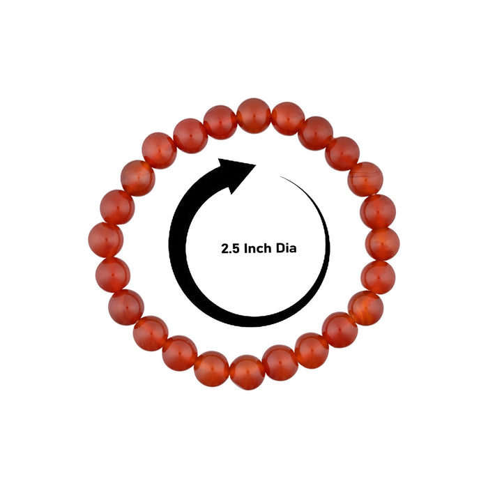 Red Carnelian Bracelet - 2.5 Inches | Carnelian Stone Bracelet/ Crystal Bracelet for Enhances Creativity