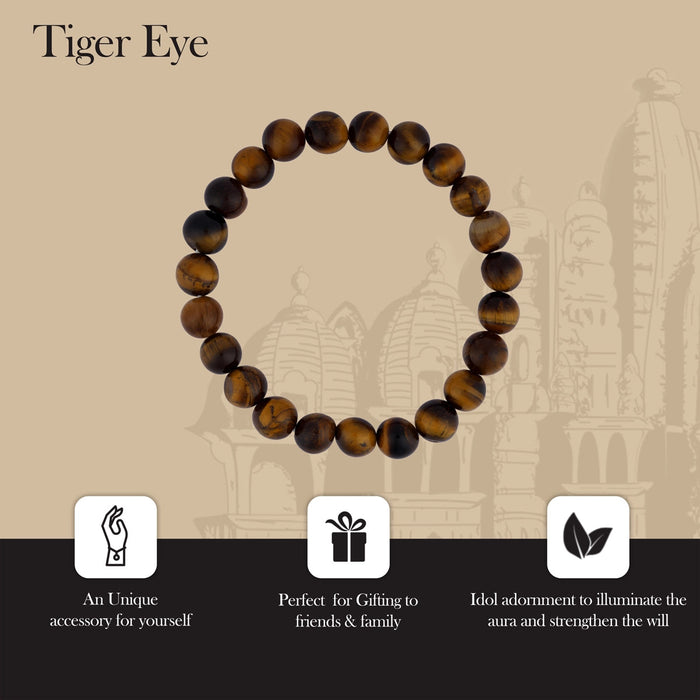 Tiger Eye Bracelet - 2.5 Inches | Gemstone Bracelet/ Crystal Jewellery for Men & Women