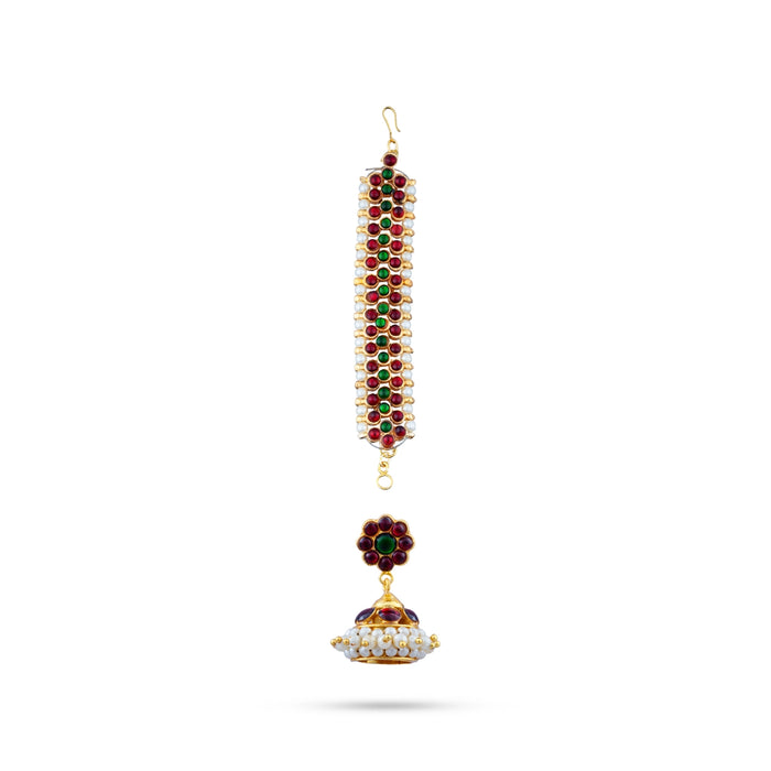 Kemp Jumkha With Mattel - 1.5 X 1.25 Inches | Jumka/ Beads & Stone Jimikki/ Earring Studs For Ethnic Wear