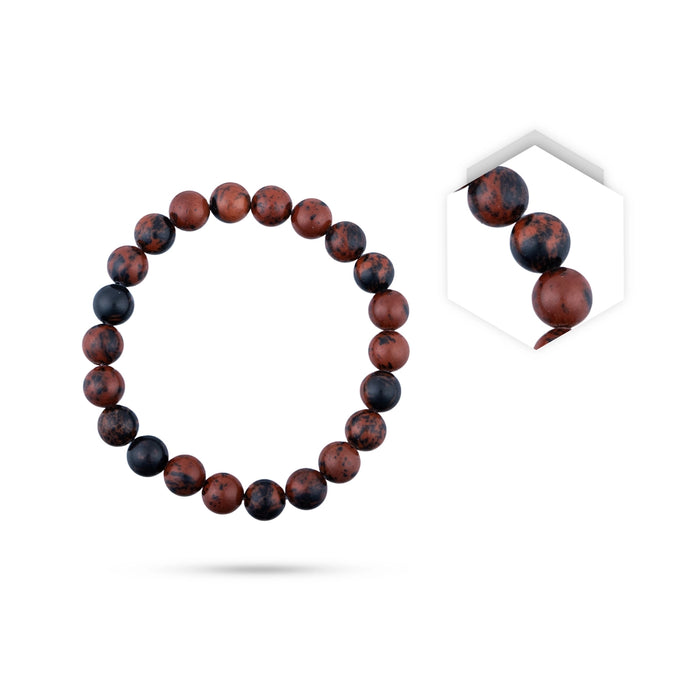 Mahogany Obsidian Bracelet - 2.5 Inches | Mahogany Obsidian Stone Bracelet / Obsidian Hand Band for Daily Wear