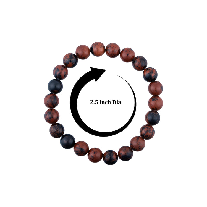 Mahogany Obsidian Bracelet - 2.5 Inches | Mahogany Obsidian Stone Bracelet / Obsidian Hand Band for Daily Wear