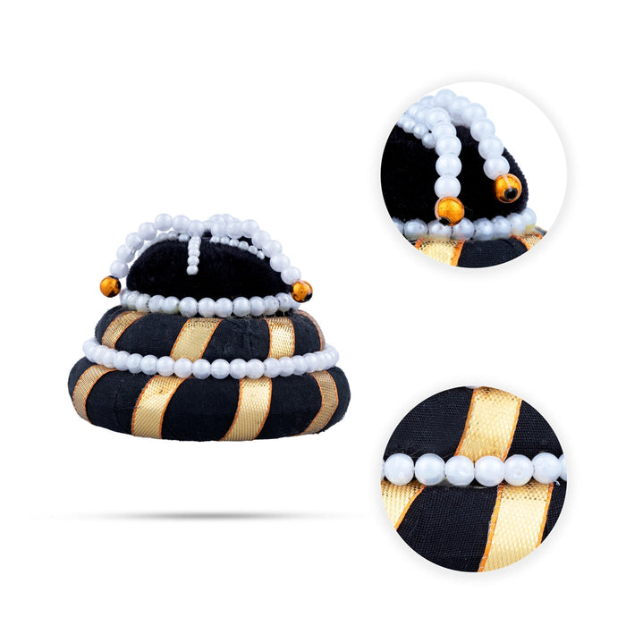 Moti Beads Andal Kondai - 2.75 Inches | Ring Design Hair Decoration/ Hair Accessories For Deity Decor