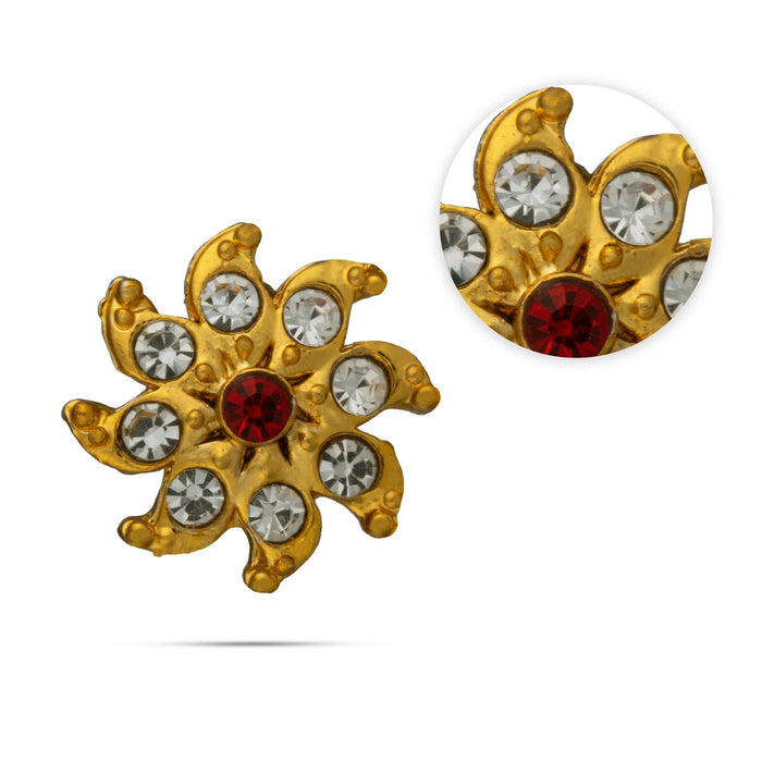 Stone Sun And Moon Billai - 0.5 Inch | Hair Accessories/ Sun Moon/ Stone Jewellery For Dance & Deity