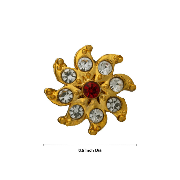 Stone Sun And Moon Billai - 0.5 Inch | Hair Accessories/ Sun Moon/ Stone Jewellery For Dance & Deity