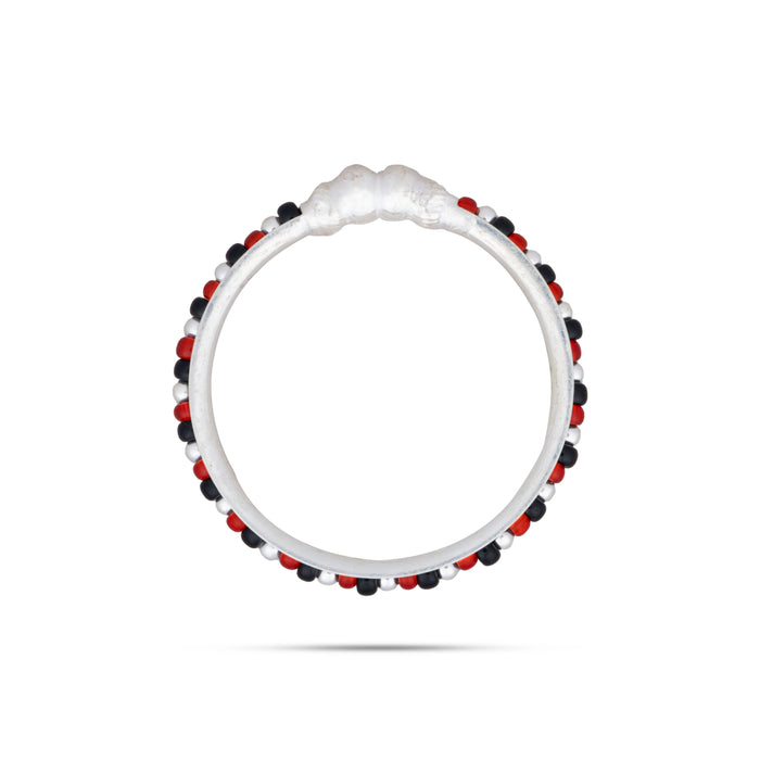 Baby Bangle with Black Beads | Silver Kids Bangle/ Jewellery for Childrens/ 15.47 Gms Approx