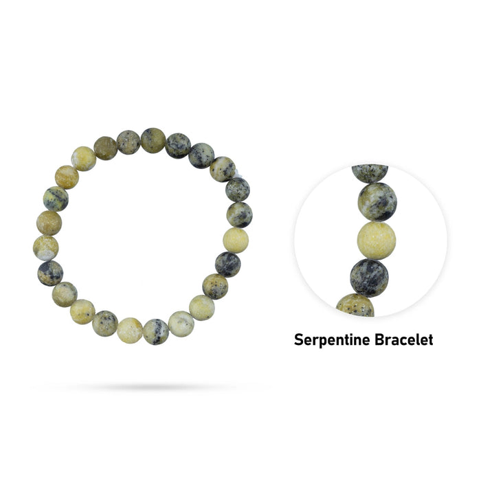 Serpentine Bracelet - 2.5 Inches | Serpentine Stone Bracelet/ Serpentine Gemstone Bracelet for Kundalini Energy
