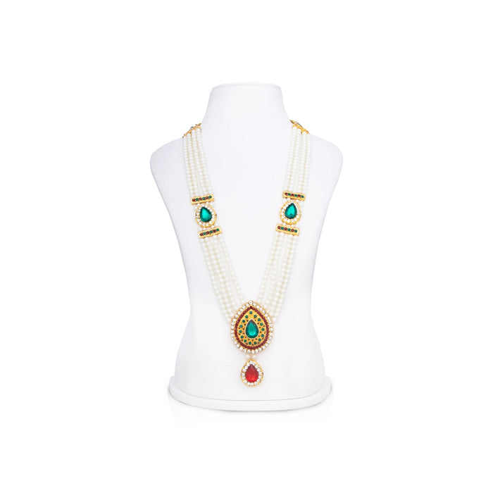 4 Line Moti Mala - 15 Inches | White Beaded Mala/ Artificial Jewellery For Weddings And Women