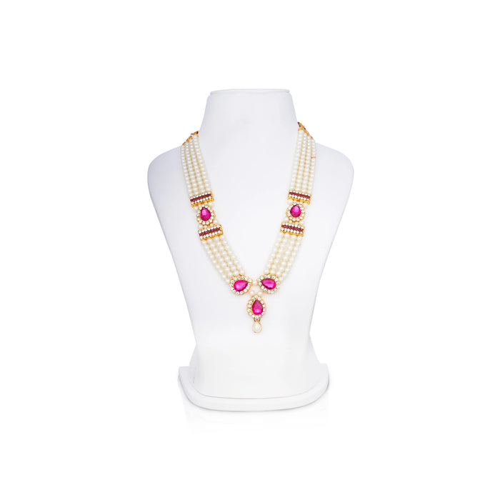 4 Line Moti Mala - 11 Inches | White Beaded Mala/ Artificial Jewellery For Weddings And Women