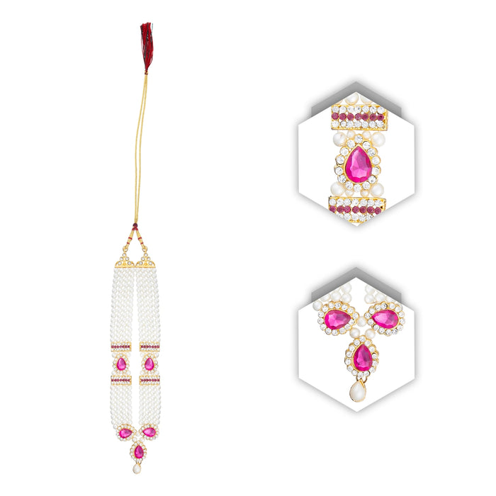 4 Line Moti Mala - 11 Inches | White Beaded Mala/ Artificial Jewellery For Weddings And Women