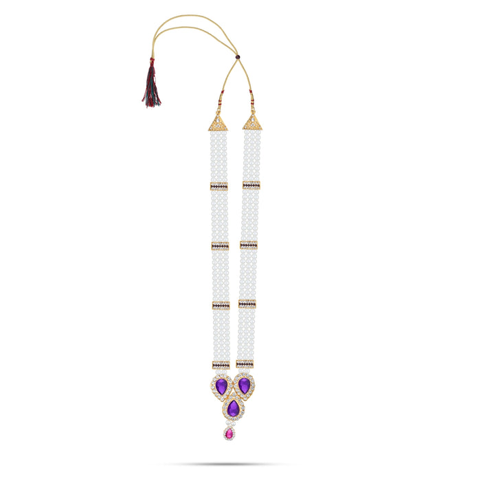 3 Line Moti Mala - 19 Inches | White Beaded Mala/ Artificial Jewellery For Weddings And Women