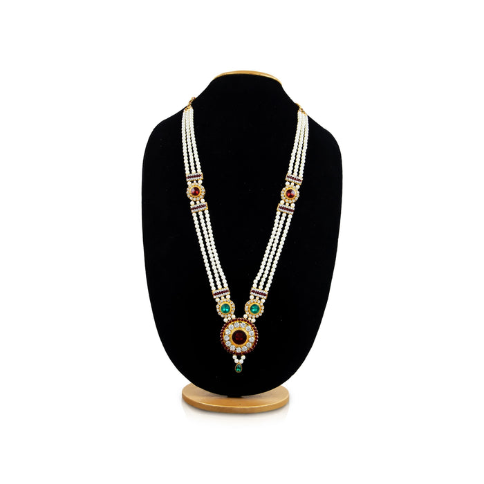 4 Line Moti Mala - 16 Inches | White Beaded Mala/ Artificial Jewellery For Weddings And Women