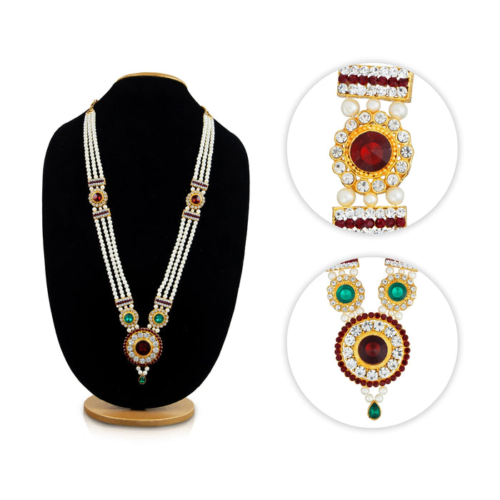 4 Line Moti Mala - 16 Inches | White Beaded Mala/ Artificial Jewellery For Weddings And Women