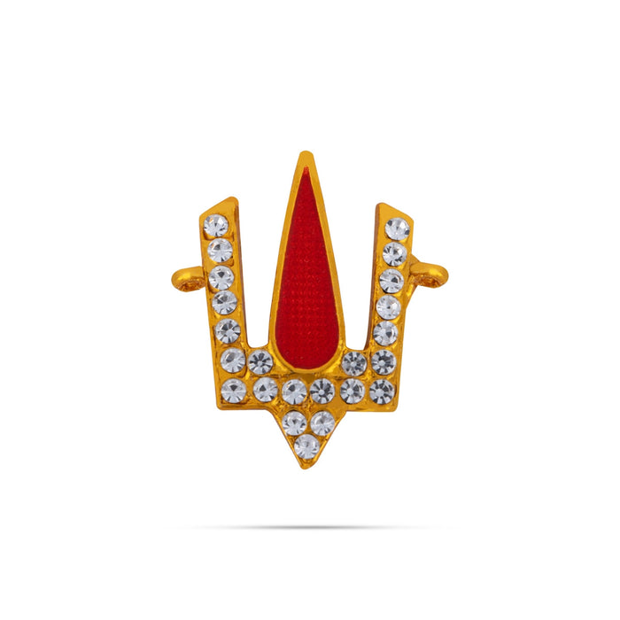 Vishnu Tilak - 1.25 x 1 Inches | V Shape Stone Namam/ Gold Enamel Polish Perumal Namam for Deity