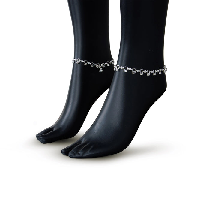 Kolusu Pair | Foot Anklet/ White Metal Designer Anklet Jewelry/ Payal Anklet for Women/ Assorted Design