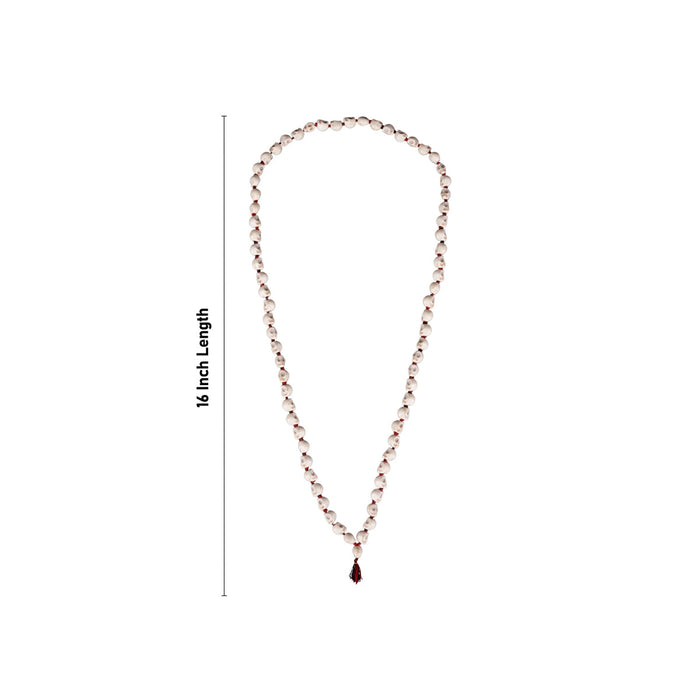 Skeleton Beads Mala With Thread Knot - 16 Inches | White Coloured Skeleton Mala/ 6mm/ Mund Mala For Kali Decor