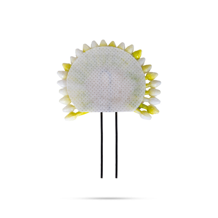 Artificial Jada Pin - 2 x 2.75 Inches | Plastic Jasmine Jada Billa/ Floral Hair Pin/ Stone Hair Accecssory