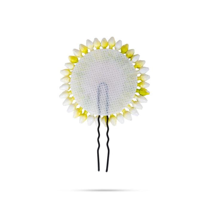 Artificial Jasmine Jada Pin - 3 Inches | Plastic Flower Hair Pin/ Jada billa/ Hair Ornament for Women